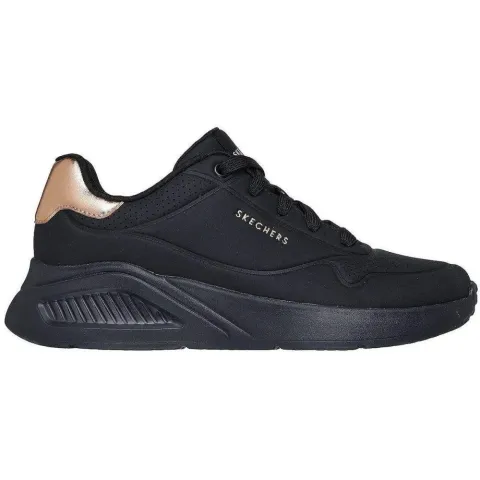 SKECHERS UNO LITE - SHIMMER ALONG EMBOSSED DURALEATHER WOMENS SNEAKERS (177291-BBK)