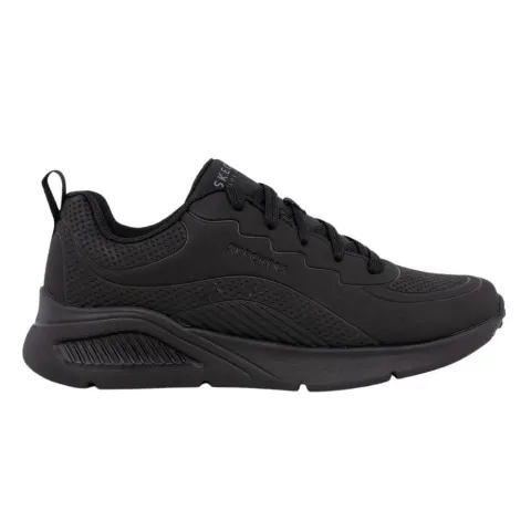 SKECHERS UNO LITE DEBOSS DURABUCK LACE UP SNEAKERS (183120-BBK)