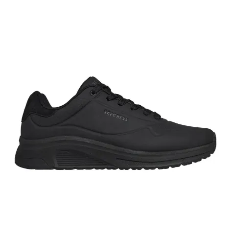 SKECHERS MENS UNO LITE 2 DURABUCK WITH SUEDE MUSTACHE LACE UP FASHION SNEAKER (183530-BBK)
