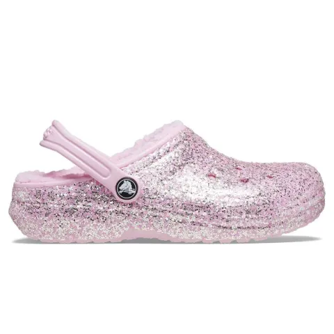 CROCS KIDS’ CLASSIC LINED GLITTER CLOG (207462-6S0)