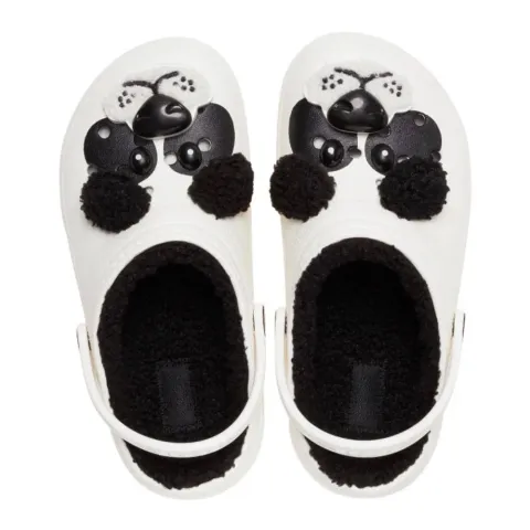 CROCS CLASSIC LINED IAM PANDA BEAR TODDLER CLOGS (210395-0WX)