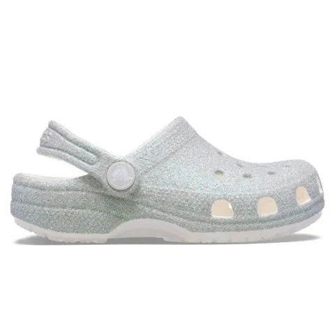 CROCS CLASSIC IRIDESCENT GLITTER KIDS CLOG (210986-100)