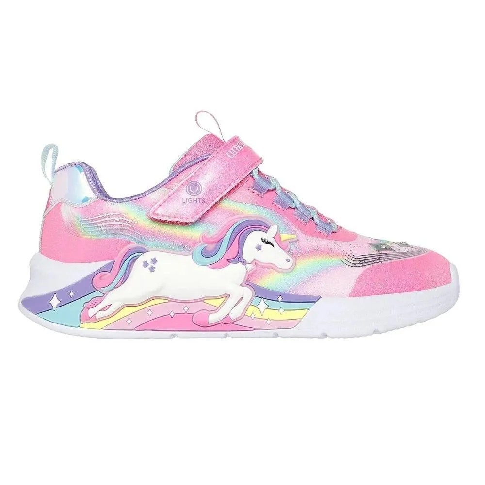 SKECHERS UNICORN CHASER - LIGHTS GIRLS SHOES (302298L-PKMT)