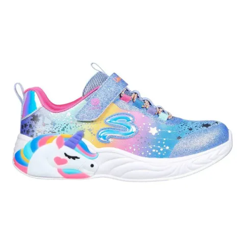 SKECHERS GIRLS UNICORN DREAM LIGHT SHOES (302311L-BLMT)