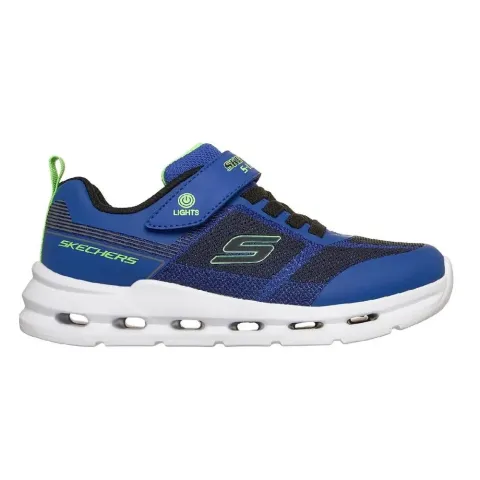 SKECHERS GLIDE-STEP LIGHTS BOYS SHOES (400240L-BLBK)