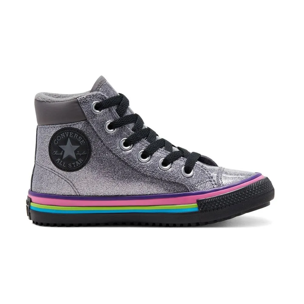 CONVERSE JUNIOR GLITTER MULTISTRIPE HIGH-TOP BOOT (668481C)