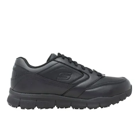 SKECHERS WORK RELAXED FIT NAMPA MENS SLIP RESISTANT SHOES (77156-BLK)