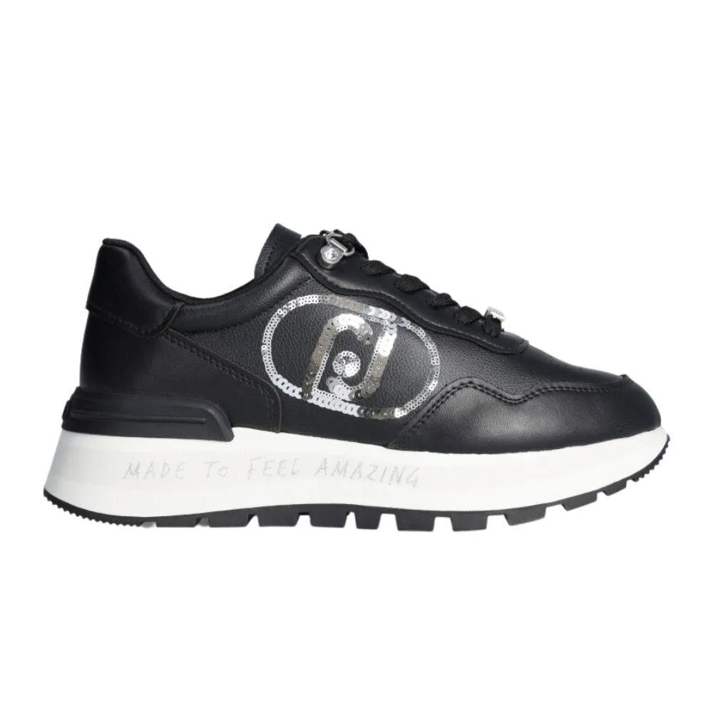 LIU JO MAXI AMAZING 20 - PLATFORM SNEAKERS WITH SEQUIN LOGO (BF3087EX207-01039)