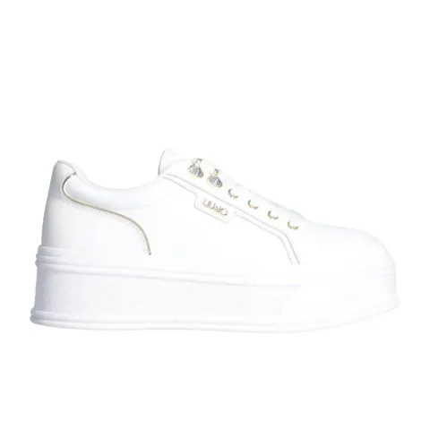 LIU JO SELMA 11 - PLATFORM LEATHER SNEAKERS WITH GEMSTONES (BF4073P010201111)