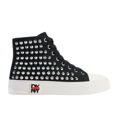 DKNY LOUISA STUDS HIGH TOP SNEAKER (K2465213-BLK)
