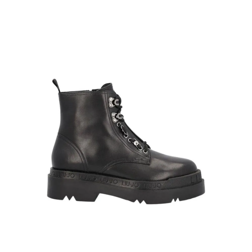 LIU JO LOVE 14 LACE-UP PLATFORM ANKLE BOOTS (SF1061P010222222)