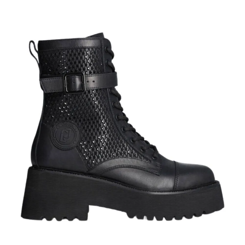 LIU JO FLAIR 03 - HIGH COMBAT BOOT WITH RHINESTONES (SF3015PX39522222)