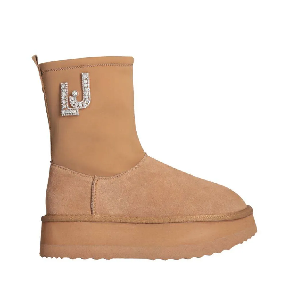 LIU JO JANE 02 - WARM ANKLE BOOTS WITH BEJEWELLED LOGO (SF4249PX59200668)