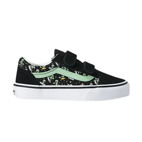 VANS LITTLE KIDS OLD SKOOL VELCRO GLOW-IN-THE-DARK SHOES (VN000CYAYJ7)