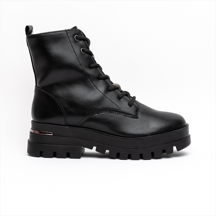 Via Marte Combat Flat Ankle Boots