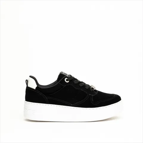 Via Marte Lace Up Textile Court Flat Sneakers