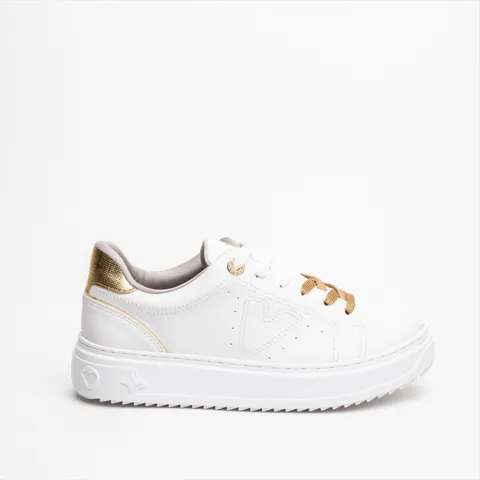 Via Marte Gold Detail Sneakers with Contrast Laces
