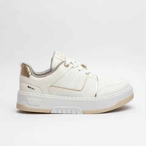 Via Marte Flat Sneakers with Gold Details