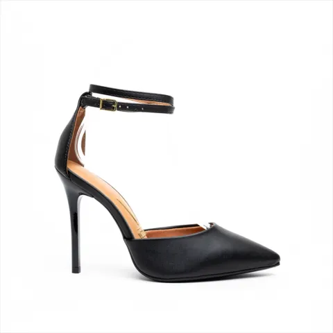 Vizzano Glossy Ankle Strap High Stiletto Heel Pumps