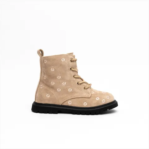 Miss Belgini Girls Boots with All Over Flower Details