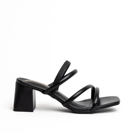 Via Marte Multistrap Low Block Heel Mule Sandals