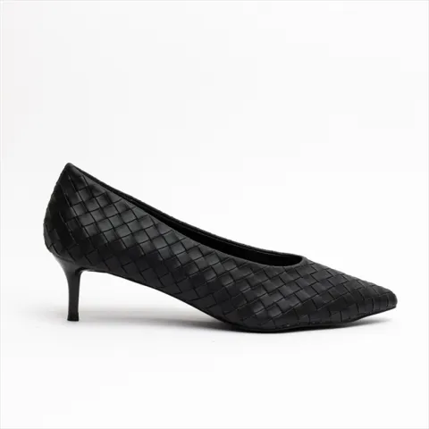 Miss Belgini Woven Textured Low Heel Pumps