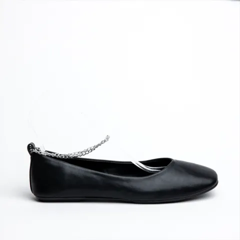 Miss Belgini flat ballet pumps with ankle chain
