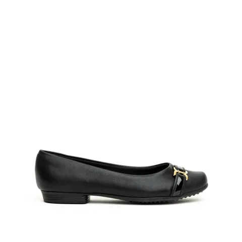Piccadilly Monochrom Ballerina Flat Pumps with Decorative Detail