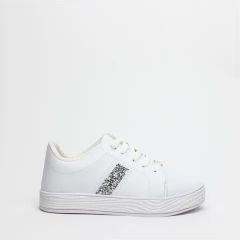 Molekinha Glittery Side Stripe Girls Sneakers