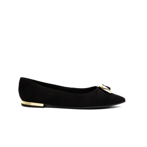 Piccadilly Pointed Ballerina Flat Pumps with Decorative Detaill