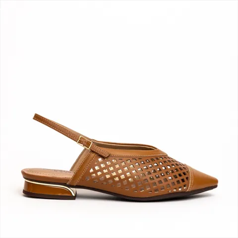Piccadilly Pointed Fishnet Slingback Pointed Flat Pumps
