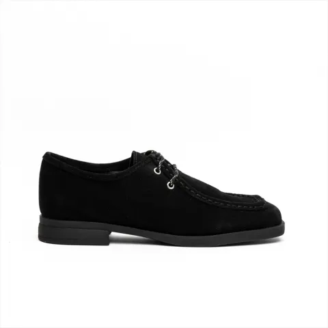 Bottero Premium Suede Moc-Toe Lace-Up Loafers Flat Pumps