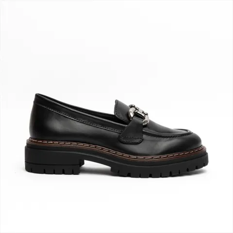 Bottero Premium Modern Loafer Pumps with Horsebit Chain