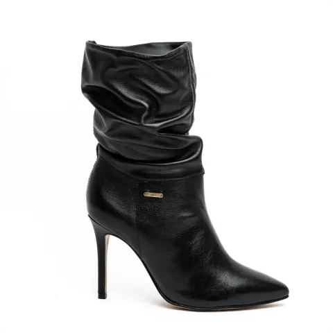 Bottero Premium Ruched High Stiletto Heel Pointed Ankle Boots