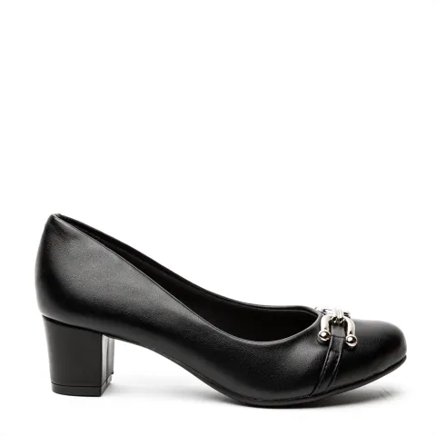 Beira Rio block heeled pump in black