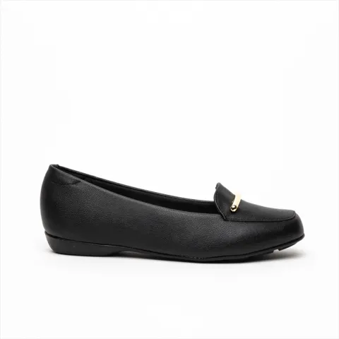 Modare Gold Embellishment Detail Moccasin Flat Pumps