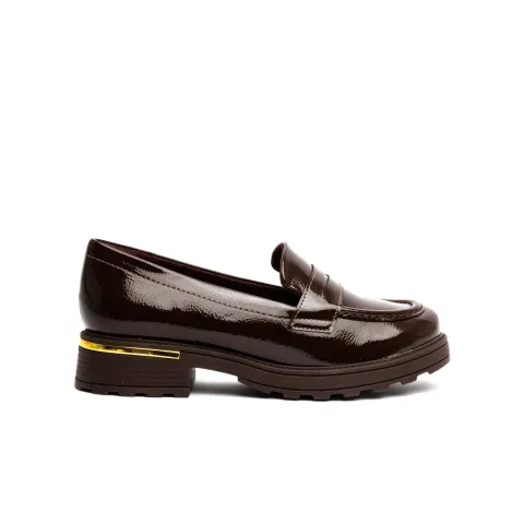 Piccadilly Glossy Flatform Penny Strap Loafers