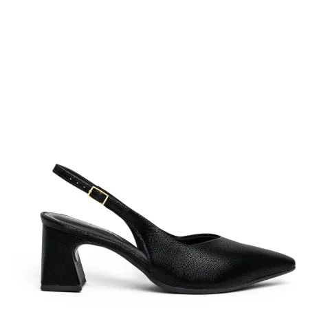 Piccadilly Elegant Slingback Medium Block Heel Pointed Pumps
