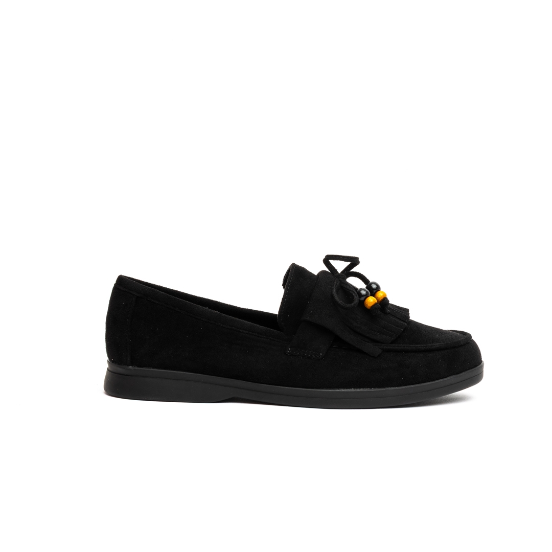 Miss Belgini Suedette Fringe Loafer Pumps