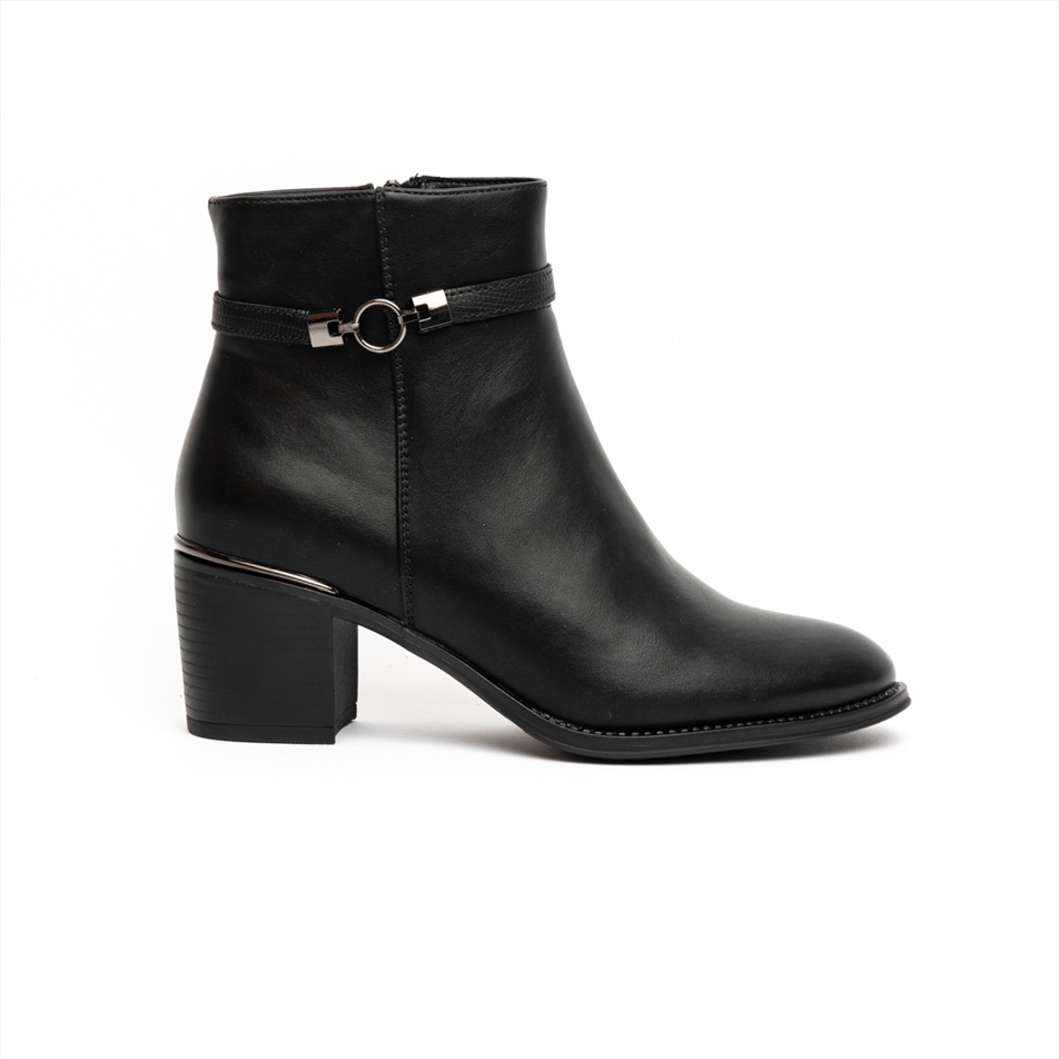 Miss Belgini Medium Block Heel Ankle Boots with Accesory Strap