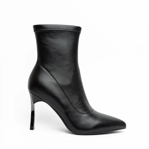 Miss Belgini Sock Style High Stiletto Heel Ankle Boots