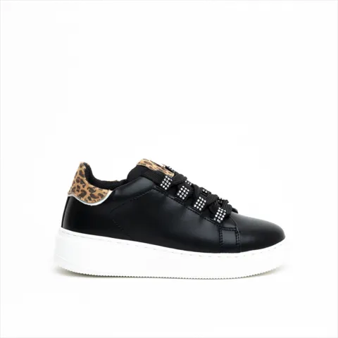 ASSO Girls Glam Sneakers With Leopard Details