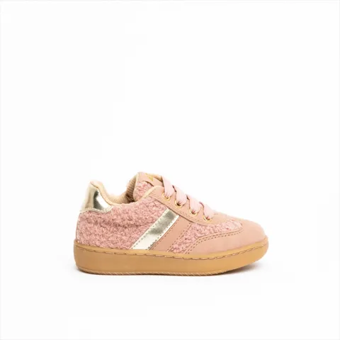 ASSO Girls Textured Boucle Lace Up Sneakers