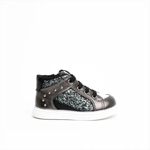 ASSO Girls Glittery Textured Side Panels with Stud Details Sneakers