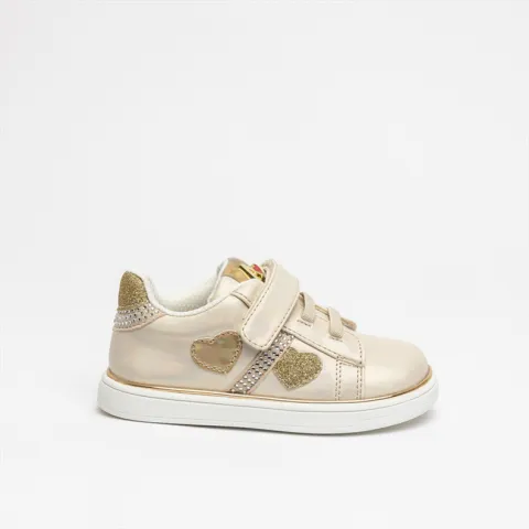 ASSO Girls Sneaker with Hearts and Diamante Decorative Details