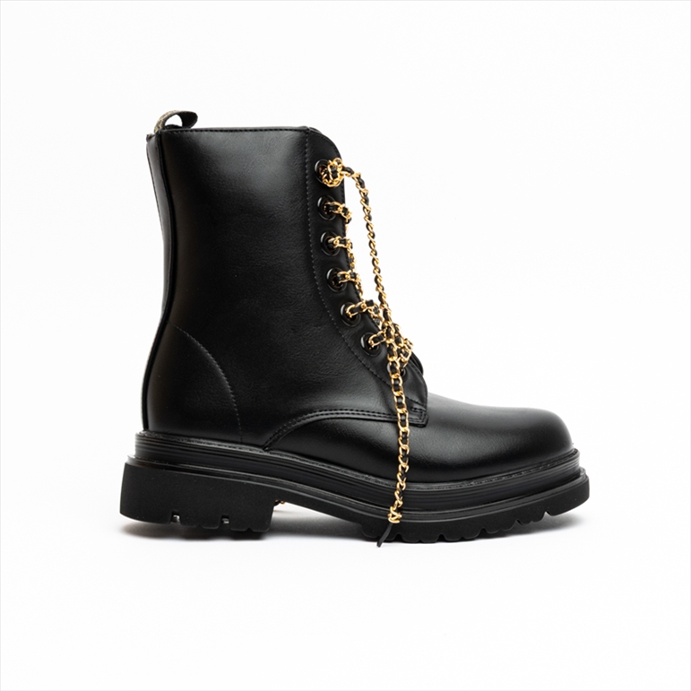 Asso Girls Combat Boots with Chain Detailed Laces
