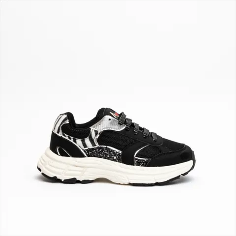 Asso Glitter Zebra Girls Sneakers with Charm