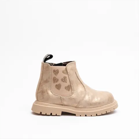 Asso Girls Chelsea Boots with Shimmer Hearts