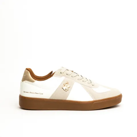 Beverly Hills Polo Club Womens Court Sneakers with Embellished Logo Detail