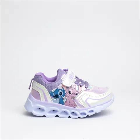 Stitch Lace Up and Velcro Strap Glam Girls Sneakers with Lights